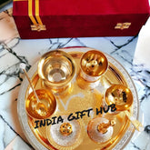 Gold Plated Pooja Thali, Diwali Gift, Party Favours, Wedding Gift, Return Gift, Home Decor, Diwali Pooja Accessories